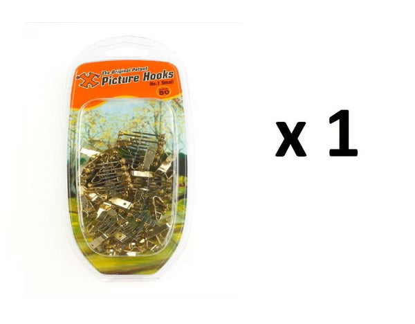 Brassed Picture Hooks - SHAW X NO. 1 Small Hooks & Pins 50/PK